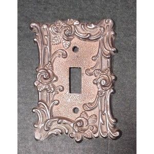 Vintage American Tack & Howe Co Brass/White Metal Light Switch Plate Cover